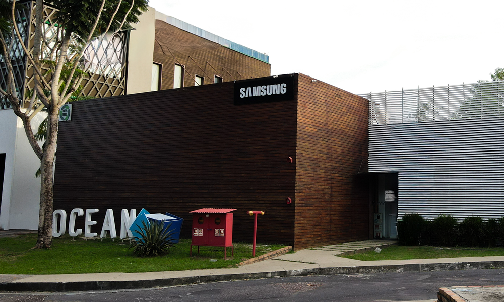 Unidade do Samsung Ocean usada na divulgação da programação gratuita de tecnologia